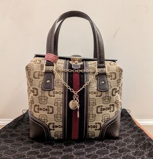 Gucci Beige and Brown Monogram Handbag